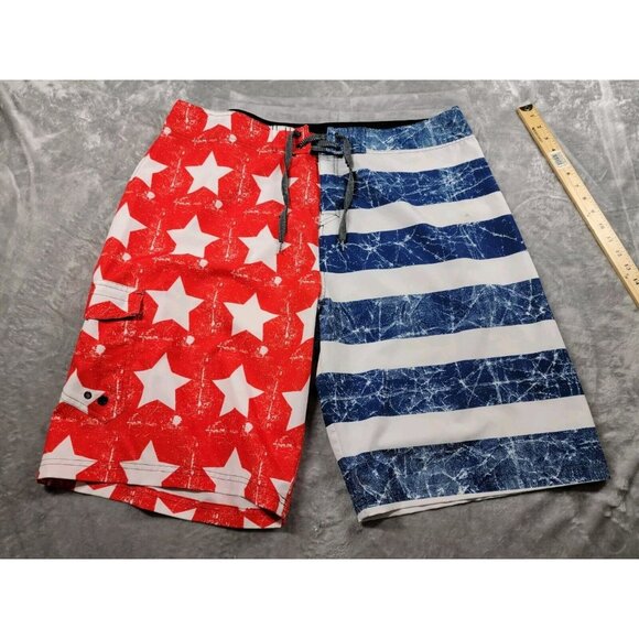 Joe‎ Boxer Board Shorts Men’s 40 11" inseam USA American Flag Swim Beach Pool - Picture 1 of 7